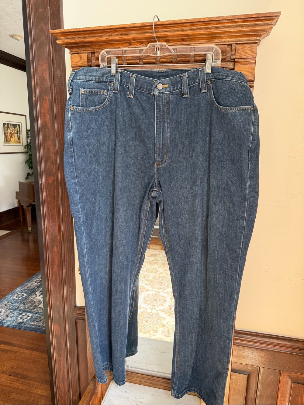 Carhartt Men's Straight Leg Jeans in Dark Blue